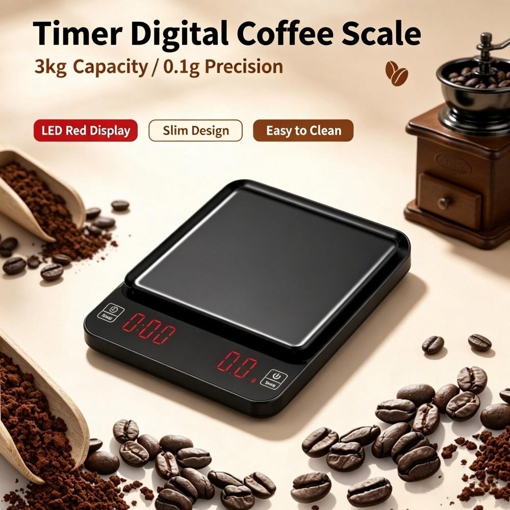 Electronics & Gadgets Icon - Timbangan Kopi Digital Presisi Tinggi 3kg/0.1g,