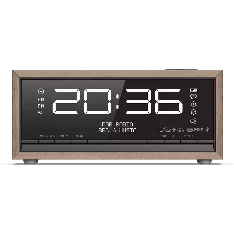Digital Alarm Clock - Jam Speaker Bluetooth 5.0 Kayu Retro