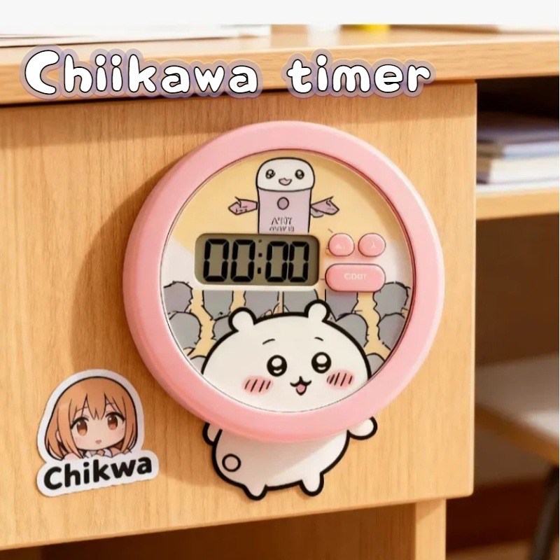 Digital Alarm Clock - Jam alarm pelajar Chiikawa dapat diletakkan