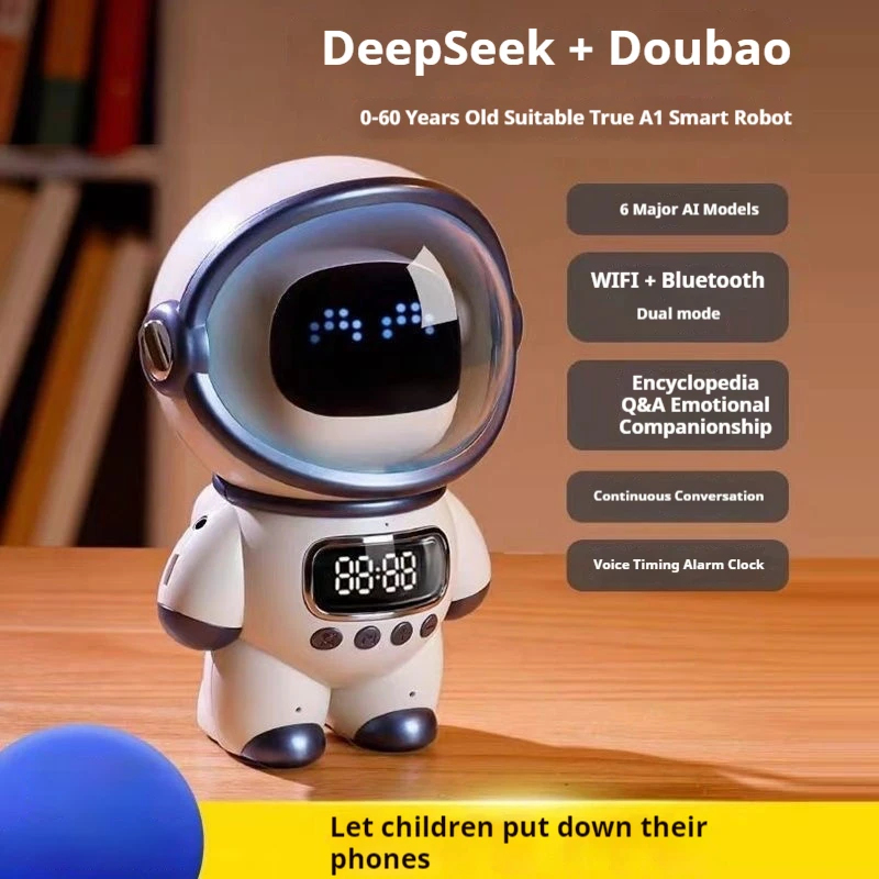 Robot Obrolan Suara Pintar AI  - Digital Alarm Clock ulasan dan harga
