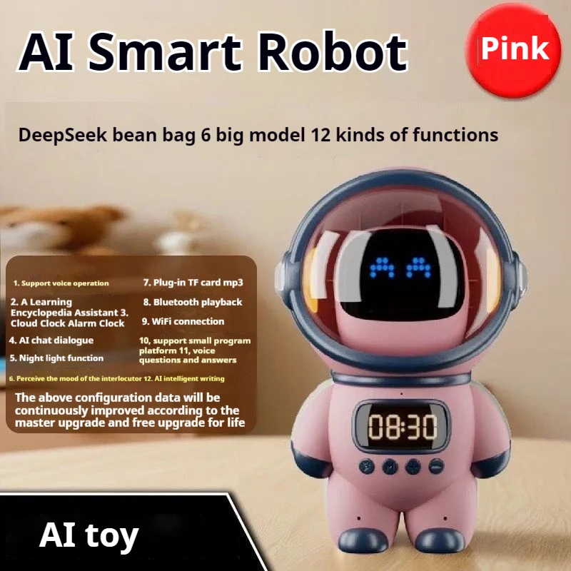 Robot Obrolan Suara Pintar AI  - Digital Alarm Clock ulasan dan harga