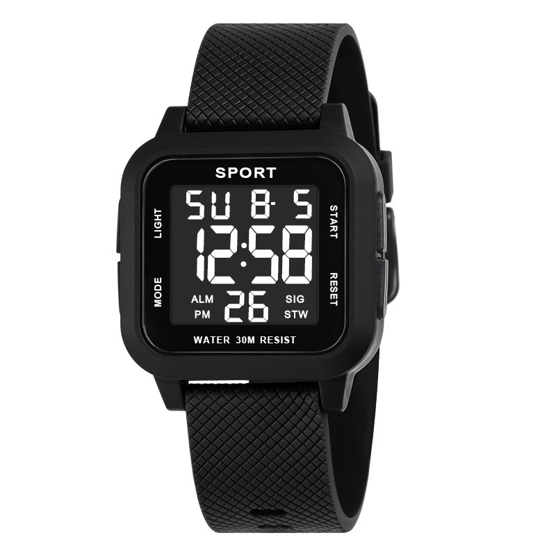 Jam Tangan Olahraga Hitam Jam  - Digital Alarm Clock ulasan dan harga