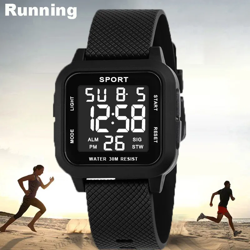 Jam Tangan Olahraga Hitam Jam  - Digital Alarm Clock ulasan dan harga