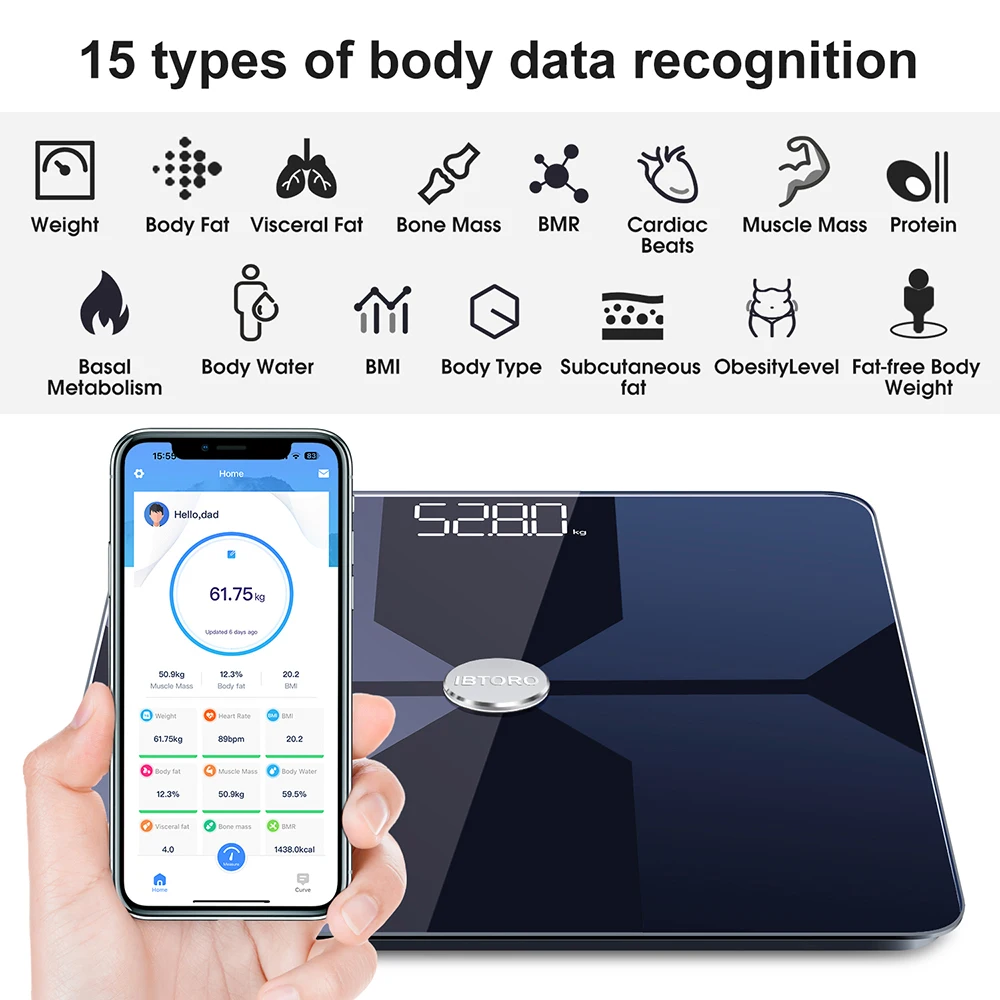 Skala Lemak Tubuh Wifi Rumah P - Body Fat Scale Smart ulasan dan harga