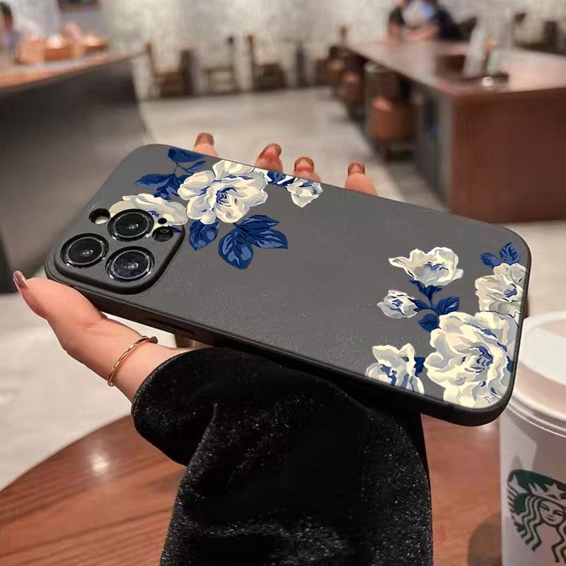 Casing Ponsel Bunga Biru dan P - Samsung Galaxy A55 ulasan dan harga